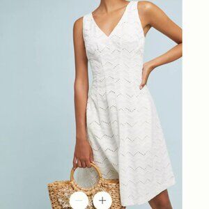 Anthropologie White Buvette Floral Dress Size 6